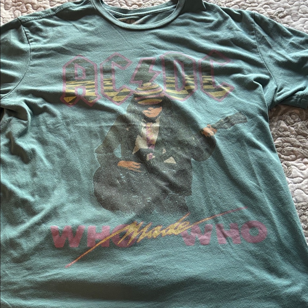 AC/DC Who Made Who Graphic Tee - Teal Size XL